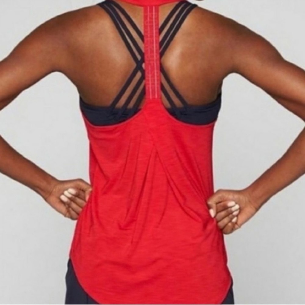 Athleta power of she tank top color red